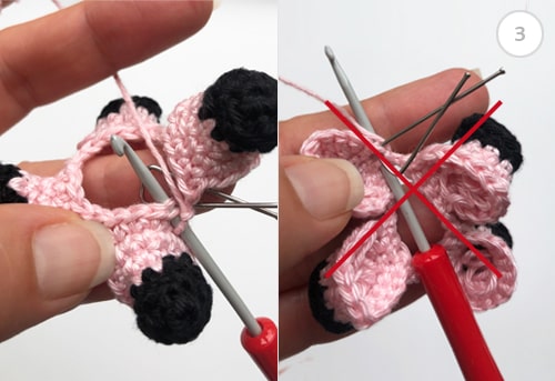 Crocheting legs