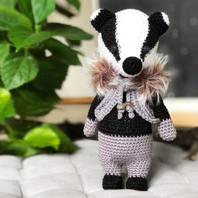 Amigurumi badger handmade toy