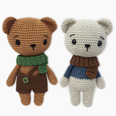 Two crochet bears, free crochet bear pattern