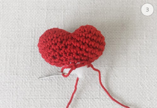 Crochet heart almost finished.