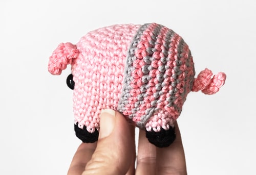 Finished amigurumi piggy